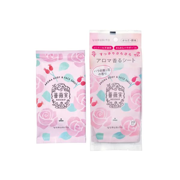 YURURITO Facial & Body Wipes, Osmanthus Scent, 20 Sheets