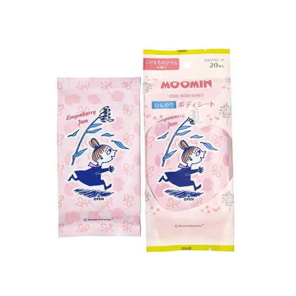 GPP Global Product Planning × Moomin Cooling Body Wipes – Lingonberry / White Birch, 20 Sheets