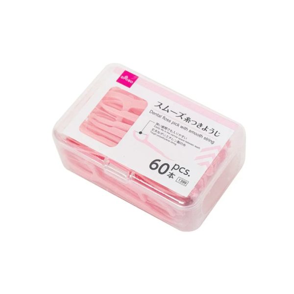 DAISO Smooth toothpicks with string (60 pieces)